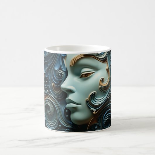 Mug Femme au Clair de Lune en Art 3D (Centre)