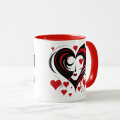 Mug Femme au visage en forme de coeur (Devant droit)