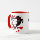 Mug Femme au visage en forme de coeur (Devant gauche)
