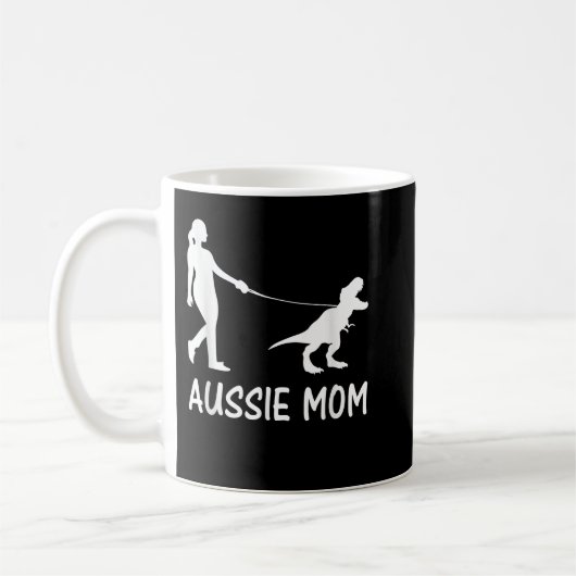 Mug Femme australienne berger chien Dinosaure Aussie  (Gauche)
