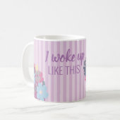 Mug Femme aux beaux cheveux fleuris pourpre citation (Devant gauche)