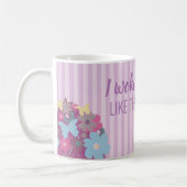 Mug Femme aux beaux cheveux fleuris pourpre citation (Gauche)