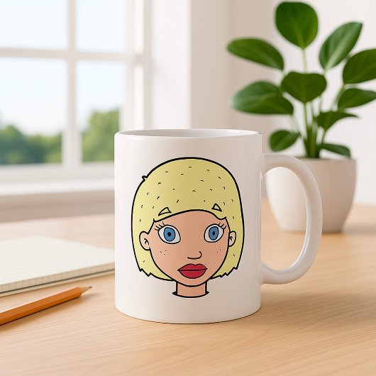 Mug Femme aux cheveux jaunes