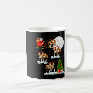 Mug Femme Basenji Chien Père Noël Traîneau Volant Drôl