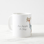 Mug Femme Blonde Pull Bleu Pomme Par Jour (Devant gauche)