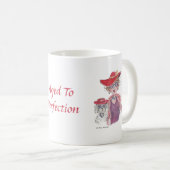 Mug Femme Casquette rouge âgée et caniche (Devant droit)