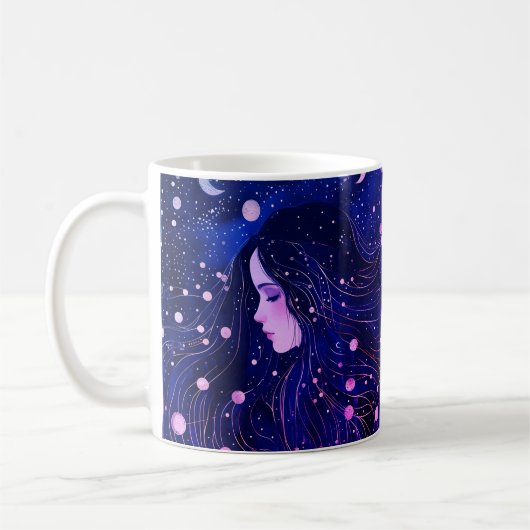 Mug Femme Céleste Déesse Lune Étoiles Ciel (Gauche)