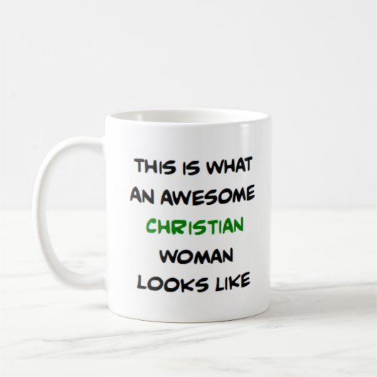 Mug femme chrétienne, formidable (Gauche)