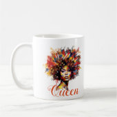 Mug Femme d'Afro Floral Artistique avec Monogramme & C (Gauche)