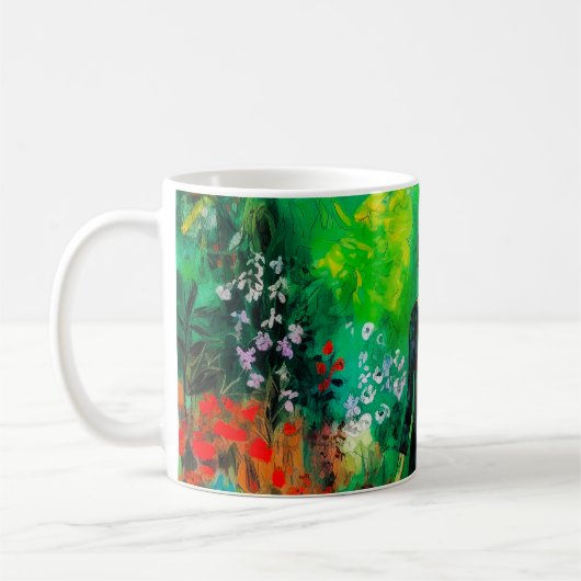 Mug Femme dans la belle prairie verte (Gauche)
