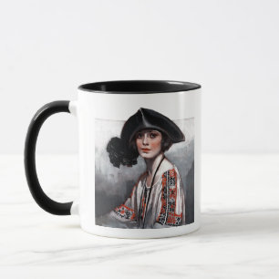 Mug Femme dans le chemisier brodé