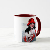 Mug Femme dans Red Hat (Devant droit)