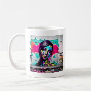 Mug Femme d'art de graffiti magnifique sur 