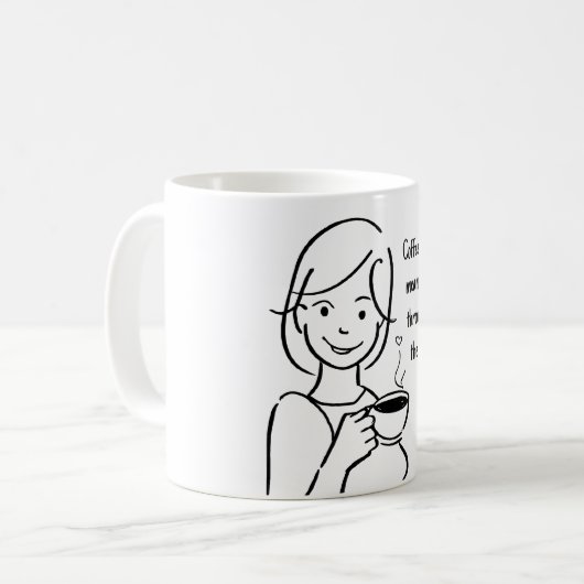 Mug Femme de café (Devant gauche)