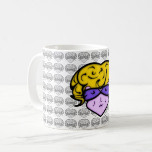 Mug Femme de dessin avec marque de beauté et lunettes
