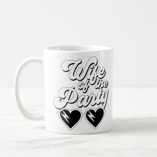 Mug Femme de la fête de Bachelorette Rétro Script (Gauche)