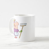 Mug Femme de ménage de bande dessinée (Devant gauche)
