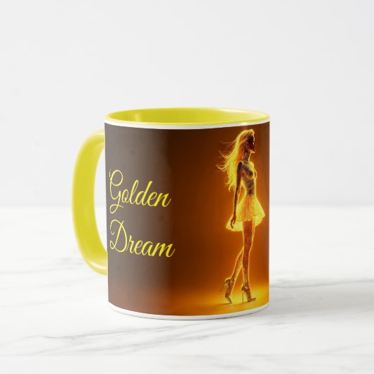 Mug Femme de mode éclairée avec brillance du corps néo (Devant gauche)