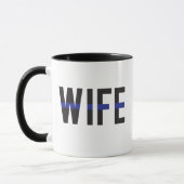 Mug Femme de police de la ligne bleue mince (Gauche)