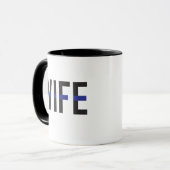 Mug Femme de policier Thin Blue Line (Devant gauche)