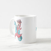 Mug Femme de sirène Whimsical avec Casquette et Seahor (Devant gauche)