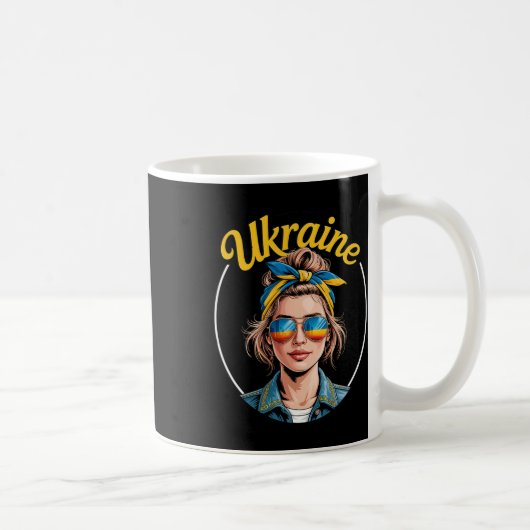 Mug Femme de style rétro ukrainien Graphique Fierté cu (Droite)