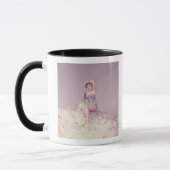 Mug Femme détendant sur la plage (Gauche)
