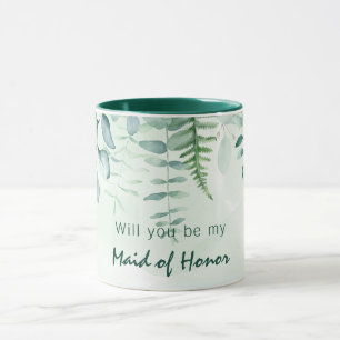 Mug Femme d'honneur femme d'honneur eucalyptus vert
