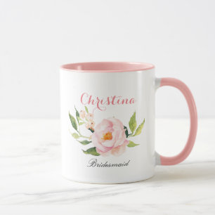 Mug Femme d'honneur personnalisée Floral-2