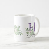 Mug Femme d'honneur personnalisée Purple Nom initial F (Devant droit)