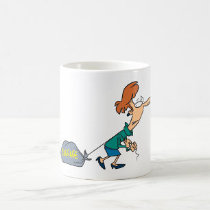 Mug Femme drôle portant des bagages émotionnels