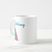 Mug Femme du 19ème siècle dans une robe agitée Pop Art (Devant gauche)