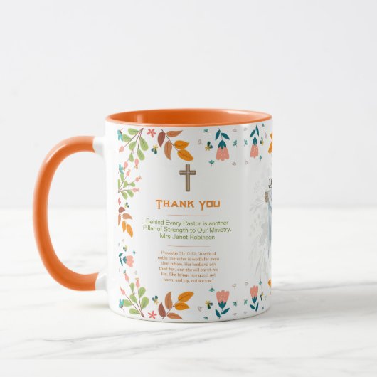 Mug ✝️ Femme du pasteur épouse apprécient Merci cadeau (Gauche)