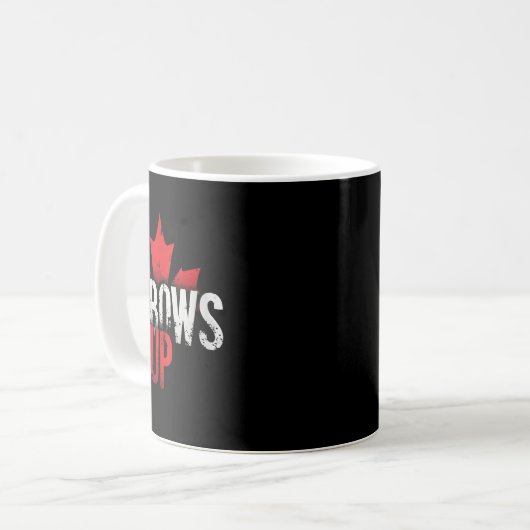 Mug Femme Elbows Up Fans Maple Leaf col V (Devant gauche)