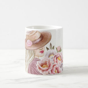 Mug Femme Élégante avec Impression d'Art Aquarelle de