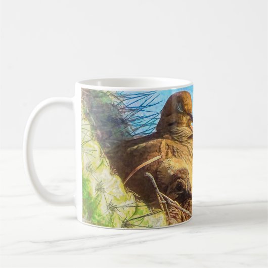 Mug Femme en deuil avec bébé Saguaro Cactus Nest (Gauche)