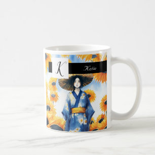 Mug Femme en Kimono, Tournesols