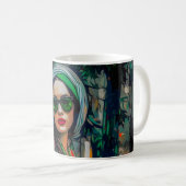 Mug Femme en verres verts (Devant droit)