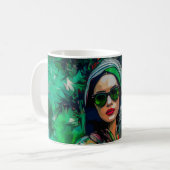 Mug Femme en verres verts (Devant gauche)