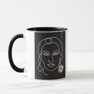 Mug Femme énigmatique - Art de ligne Design