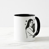 Mug Femme et chat (Devant droit)