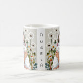Mug Femme et chat blanc et pissenlits (Centre)