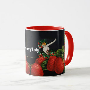 Mug FEMME ET STRAWBERRIES Art Nouveau Fraise Lady