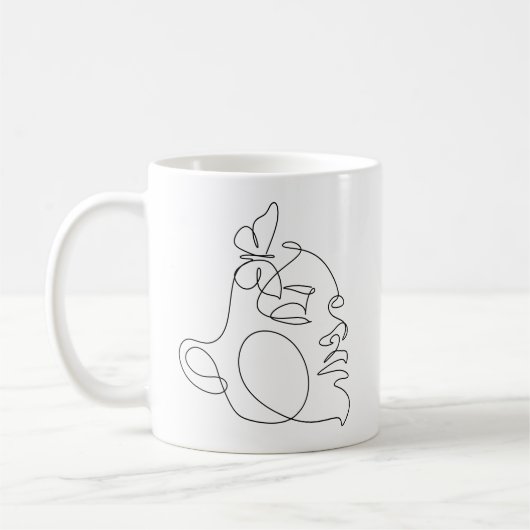 Mug Femme Face Line Art (Gauche)