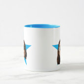 Mug Femme Face Star Funny Cadeau, Blue Star Face (Centre)