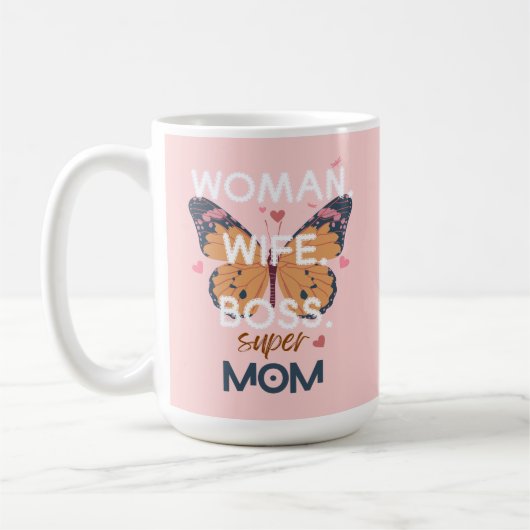 Mug Femme, femme, patron, super maman (Gauche)