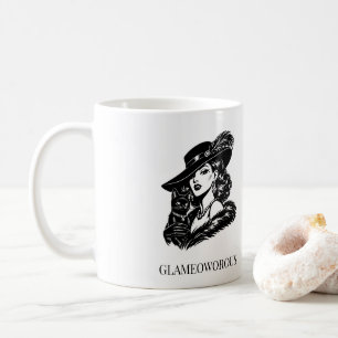 Mug Femme Glamour avec Illustration de Mode Féline