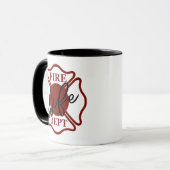 Mug FEMME INCENDIE avec CROIX DE MALTESE [1] (Devant gauche)