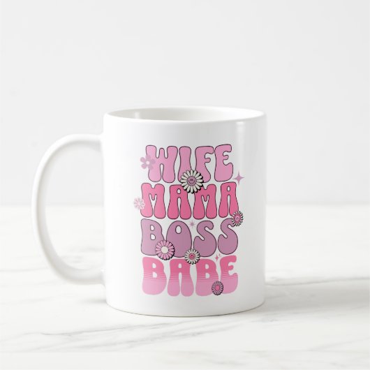 Mug Femme Mama Boss Babe Fête des Mères Drôle Dit (Gauche)