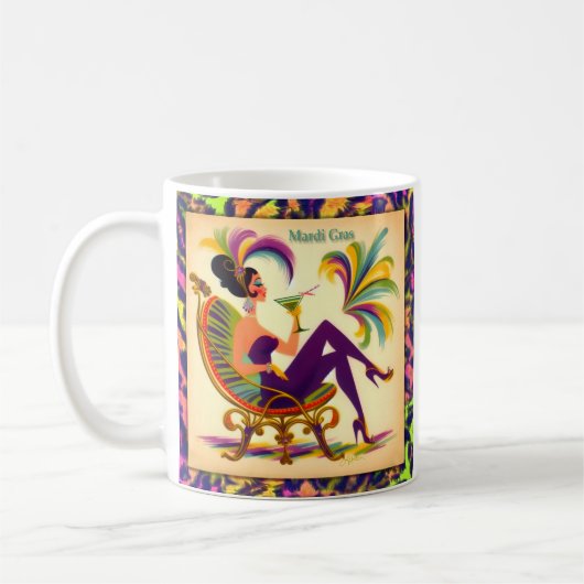 Mug Femme Mardi Gras Martini du milieu du siècle futur (Gauche)